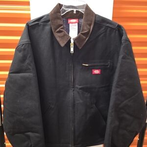 Dickies Black Jacket with Brown Collar
